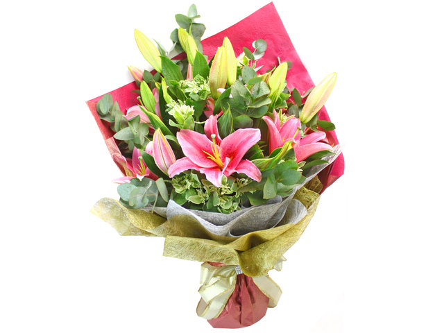 Florist Flower Bouquet - Sorbonne Lilies Bouquet - L27476 Photo