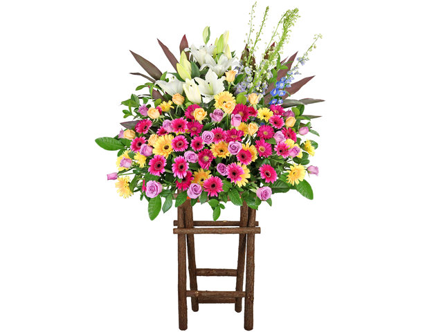 Flower Basket Stand - Congratulations Florist Stand CL49 - L9818 Photo