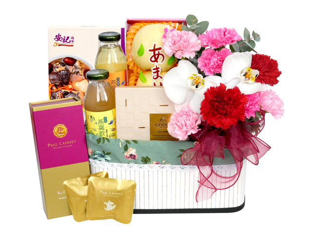 Fruit Basket - Mother's Day Gift & Flower Basket Combo MF09 - MR0304A3 Photo